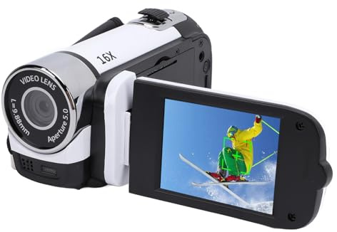 XUMIUZIY Caméscope Vidéo, Enregistreur D'appareil Photo Numérique avec écran Couleur de 2,4 Pouces 16MP Full HD 1080P Zoom Numérique 16X Enregistreur de Caméra Vlogging avec Lumière de