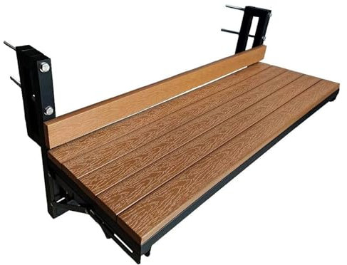 Tavolo pieghevole per ringhiera per balcone, multifunzione, per interni ed esterni, piccolo tavolo da portata salvaspazio per patio, giardino e portico, 100 x 25 cm