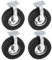 4Pcs Ruote per Carichi Pesanti Ø250mm - 2 Ruote Fisse + 2 Girevoli - Capacità 590kg - Rotelle Industriali per Carrelli, Trasporto Mobili e Uso Pesante