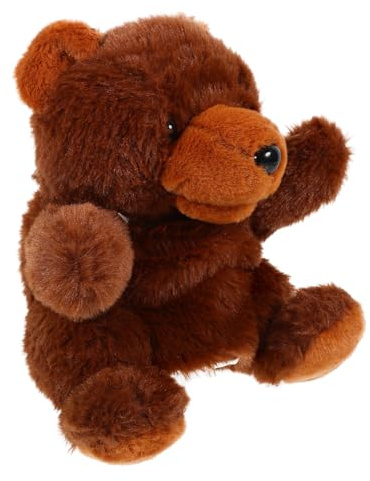 Braune Bären Handpuppe aus Plüsch, 1 Stück für Kinder | Lebensecht, für Einzelspiel und Eltern Kind Interaktion, Pp Baumwolle Füllung