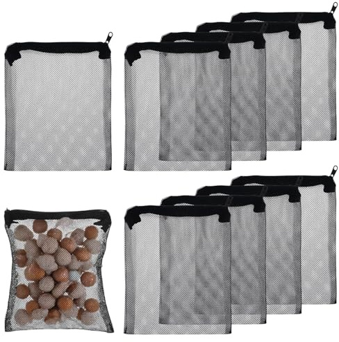 APLZGMG 10 Pack Aquarium Filter Media Bags, Fish Tank Fine Mesh Bag with Plastic Zipper for Activated Carbon, Bio Filter Balls, Ceramic Rings (7.8 x 6.2)