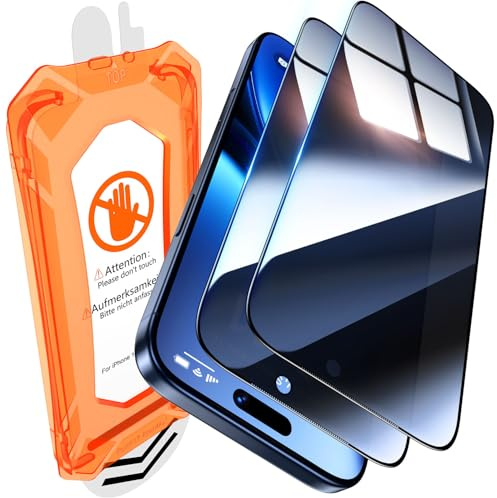 UniqueMe for iPhone 17 Pro Max Privacy Screen Protector - 2 Pack | 28°Anti-Spy, 9H Tempered Glass, 6.9 Inch, Full Coverage, Bubble-Free Installation, Automatic Dust Removal, Case Friendly