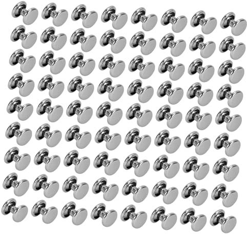 OSALADI 100 piezas Unidades Remaches Metálicos para Encuadernación Diseño de Doble Tapa Boca Hueca para Agarre Cómodo Accesorios para Álbumes de Fotos Cuadernos Diarios y de Recetas