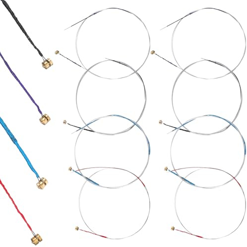 8 PCS Violin Strings 4/4 Full Size Set, Universal Steel Core Dominant Violin Strings with Copper-Plated Ball End for Instruments 4/4 3/4 1/2 1/4 Violins