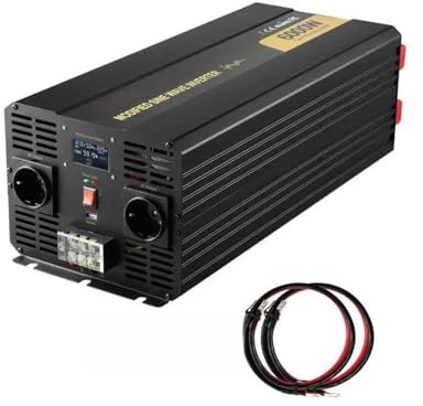 Transformateur Onduleur Sinusoïdal Modifié 6000 W pour Camping-Car Camion Bateau Voyage Convertisseur Puissance pour Voiture avec Écran LCD Et Télécommande