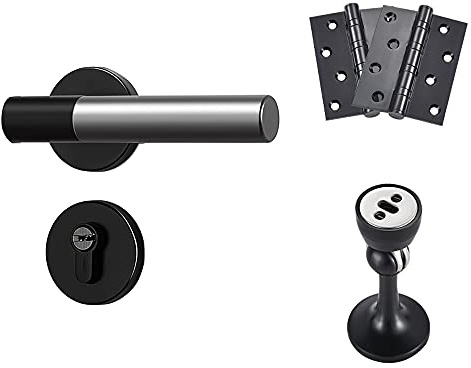 Dörrlås med låshandtag - Ljudlös entrédörrhandtag for hem, sovrum, lägenhet och lager(ModelB)