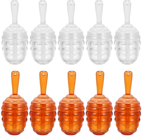 VILLFUL Lot de 10 tubes à gloss 5 ml vides en nid d'abeille, transparent et marron, flacons pour rouge à lèvres DIY, pot de à lèvres portable et rechargeable, idéal pour maquillage et voyage