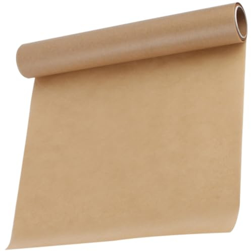 PRETYZOOM Papel de Pergamino para Hornear Multifunción de 10 Metros, Papel para Pan Engrosado Color Madera Natural, Resistente Grasa y Antiadherente para Horno, Asados y Repostería