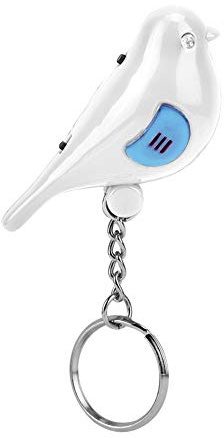 Ejoyous Silbato para Pájaros, Llavero Inteligente con Control de Voz, Buscador de Llaves con Luz LED (White)