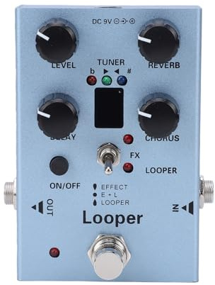 SEAFRONT Gitarreffektpedal Multieffektprocessor med 40-tals Looper Reverb Chorus Delay Inbyggd Tuner för Elgitarr