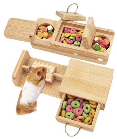Jouet de puzzle en bois pour animaux de compagnie | de recherche de nou | Puzzle interactif de recherche de nourriture pour hamsters, cochons d'Inde, lapins, furets et autres petits animaux de compag