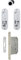 Hoppe 3948497 Porte coulissante Coquillage Set 4930 – avec serrure, ovale Rosace WC, verchr SAT