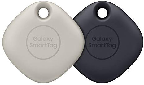Samsung Galaxy SmartTag Bluetooth Item Finder and Key Finder, 120m Finding Range, 2 Pack, Black & Oatmeal (UK Version)
