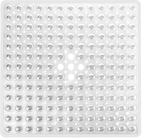 WIMAHA Tapis de Bain carré antidérapant à ventouses - Durable et élégant - Tapis de Douche antidérapant - Design Moderne - Ventouses de qualité - Lavable en Machine et sans Latex(DÉGAGER)