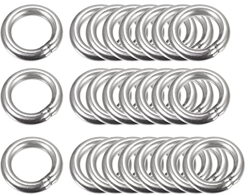 sourcing map Anillos tóricos de acero inoxidable 304, 25 piezas de 20 mm de diámetro exterior. 4 mm de grosor, juntas tóricas soldadas de metal multiusos anillos redondos para accesorios de equipaje