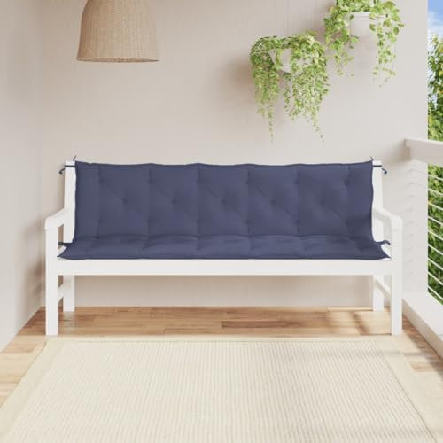 LAPOOH Gartenbank-Auflagen 2 STK. Marineblau 180x50x7 cm Oxford-Gewebe, Terrassenmöbel, Wetterfeste Bank, Outdoor Bank, Parkbank, Garten Banken, Deko Bank, Gartenmöbel - 379106