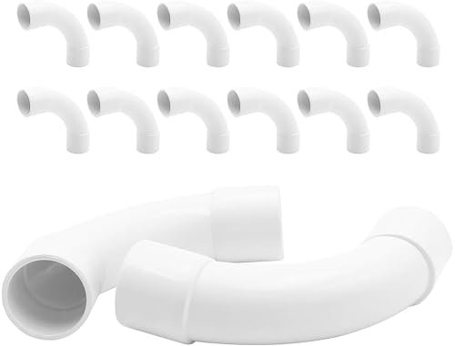 ZWWOGE 12 Stück Rohrbogen M16 PVC Rohrbogen 90 Grad Steckbogen für Elektrorohr Stangenrohr Gebäudeentwässerung Landwirtschaftliche Bewässerung Heimwerkerprojekte