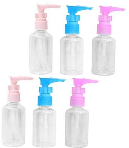 Happyyami 6 Stück Pumpflaschen Aus Kunststoff 50ml Lotion Seifenspender Shampoo Reiseflasche Für Bad Und Küche Robuste Lotionpumpe Einfache Dosierung Transparente Pumpbehälter Mit Glatter Oberfläche