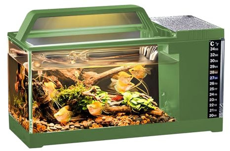 Betta Aquarium | Fischbecken Mit LED-Beleuchtung & Wasserpumpe,Intelligentes Kleinaquarium Mit Leiser Pumpe & Temperaturüberwachung Für Kampffische, Guppys Und