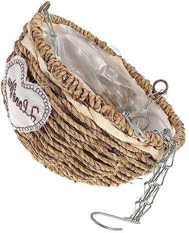 Abaodam 1Pc Woven Flowerpot Hanging Basket Decor for Dorm Office and Balcony Gardening Stylish Space Saving Design Durable Plant Display Pendant