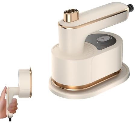 Ferro Da Stiro Portatile Da Viaggio, Mini Macchina Da Stiro Portatile, Girevole a 360°, Ferro Da Stiro a Vapore per Tessuti, Stiratura E Vaporizzazione 2 in 1, Girevole per Casa, Viaggi E Lavoro(bianc