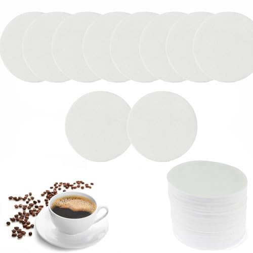 800 Pcs Premium Coffee Filter Paper - Round Fast Flow for Espresso and Drip Machines White