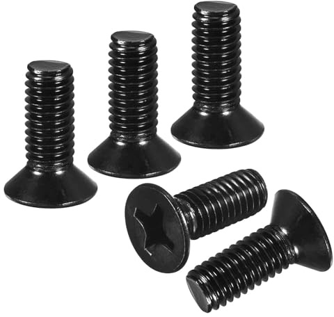 DTGN #8-32x1/2 Phillips Countersunk Head Bolt - 25pcs - Good for Outdoor Machinery Fastening Maintenance - Carbon Steel Flat Head Machine Screw Bolt - Black Oxide
