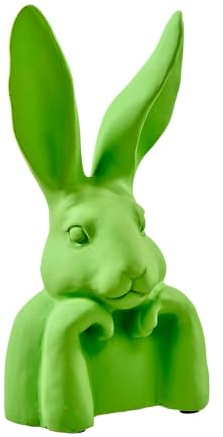 Klocke Dekorationsbedarf Deko-Hase im Denker-Stil - Außergewöhnliche Hasenfigur aus Polyresin in Neonfarben (Grün, Höhe: 49 cm)