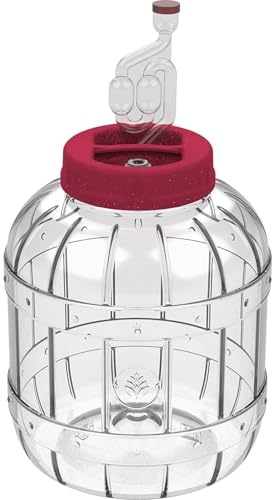 made in home - Gärbehälter aus Kunstoff Gärbehälter mit Gäraufsatz, für Wein, Bier, Maische Weck, Weinballon Gärballon 5L Flasche (2)