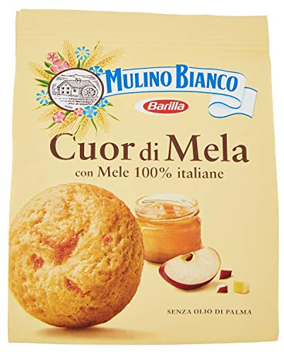 Mulino Bianco Biscotti Frollini Cuor di Mela, Colazione Ricca di Gusto, Senza Olio di Palma - 300 g