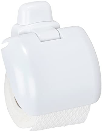 Wenko 17941100 Portarotoli con Calotta Pure, Materiale Plastico, 16 x 5 x 16 cm, Bianco