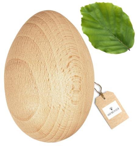 HOFMEISTER® Stopfei Nähhelfer aus Holz - Holzei Nähei Fingerhut aus Buchenholz, zum Stopfen von Löchern in der Kleidung, schützt die Finger vor der Nähnadel, 6 cm