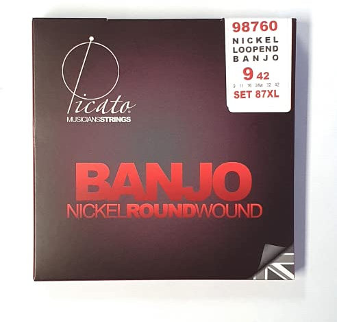Von Picato 98760 Nickel 6 Saiten Banjo Schlaufenende, Set 6 Stück