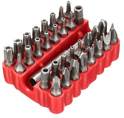 HiYi Lot de 33 embouts de sécurité inviolables Torq Torx Clé étoile hexagonale Clé à ailettes Tournevis