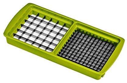 Unbekannt Neu Ersatzteile für Genius - Nicer Dicer Plus: Grund-Deckel - Hobeleinsatz - Messereinsätze - Sparschäler - Behälter - Deckel (6mm x 6mm und 12mm x 12mm, Kiwigrün)