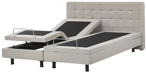 Dubbelsäng 180 x 200 cm Elektrisk Ställbar Fjärrkontroll Beige Duke