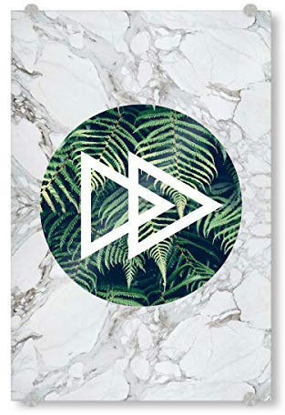 artboxONE Acrylglasbild 120x80 cm Abstrakt Geometric Marble Tropical Fern - Bild Geometrisch Farn Geometrisch