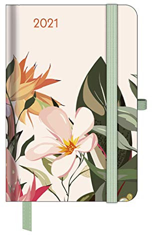 GreenLine Diary Floral 2021 - Buchkalender - Taschenkalender - 10x15
