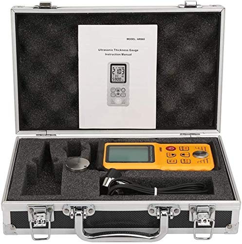 preciso Calibro di spessore ad ultrasuoni, tester del misuratore di spessore digitale, range di misurazione 1.0-300,0 mm in acciaio, con calibro di spessore della scatola di immagazzinaggio Convenienz