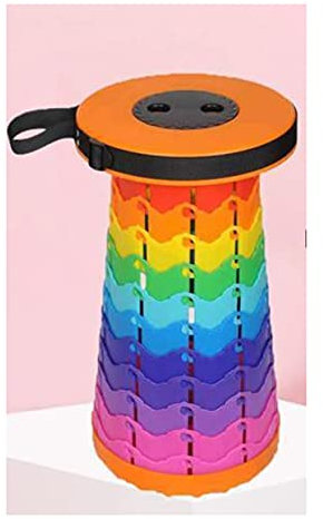 OOFAYWFD Tragbarer Klapphocker Campinghocker Klapphocker höhenverstellbarer Mini-Teleskophocker, Last 200 kg, geeignet für drinnen und draußen, Küche, Garten, Camping, Grillen, Angeln, Wandern