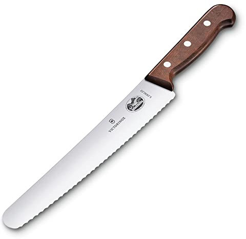 Victorinox Wood Brot- und Konditormesser mit Wellenschliff, 22 cm Lange Klinge aus Edelstahl, Ergonomisch, Ahornholzgriff