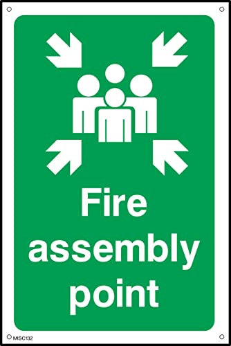 Fire Assembly Point Sign - 400mm x 600mm - 3mm Metal Composite Drilled Sign (MISC132)