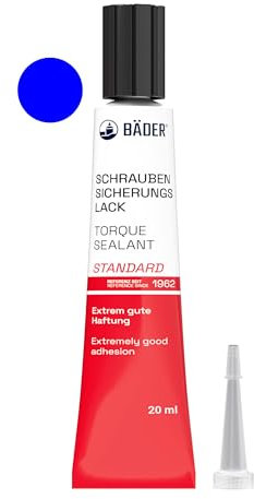 Der ORIGINAL Schraubensicherungslack STANDARD REIHE Blau 20ml von BÄDER LACKE. Die Referenz 1962 - Hilfsmittel zum Sichern, Signieren, Plombieren, Versiegeln, sowie zum Manipulationsnachweis