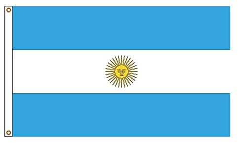 PinkDisplay Bandera de América del Norte (Argentina) ojales de 90 x 150 cm y doble puntada