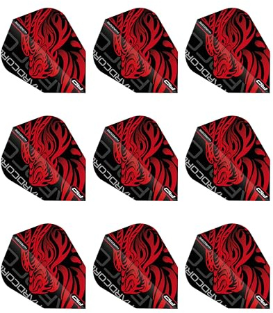 RED DRAGON Hardcore V-Standard Dart-Flüge - 3 Sätze pro Packung (insgesamt 9 Dart-Flüge)