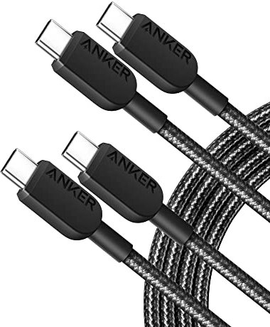 Anker USB C to USB C Charger Cable (6 ft, 2 Pack), 60W USB 2.0 Type C Cable, Fast Charging Power for iPhone 16/15 Series, Galaxy S22, iPad Pro 2021, iPad Mini 6, iPad Air 4, MacBook Pro 2020 and More