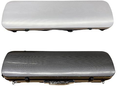 mezzo-forte Geigenkasten Carbon-Composite 4/4, weiß, Rechteck-Format – sehr stabil, 2,6 kg, Profi