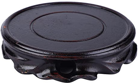Kuuleyn Vase Aquarium Runde Basis Holzständer Massivholz Räuchergefäß Basis Für Lila Sand Topf Stein Ornament Teekanne(Inner Diameter 10 Height 2.5 cm)