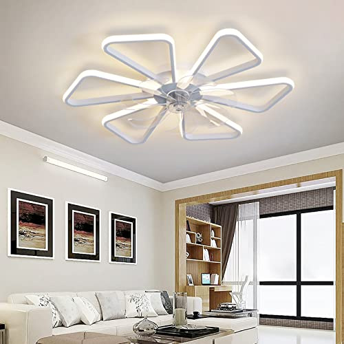 YFouCnd I Ventilatori da soffitto da 70 cm con luci e telecomando a LED, silenzioso, motore CC, reversibile, 6 velocità, dimmerabile, ventilatori da soffitto con lampade per camera da letto e