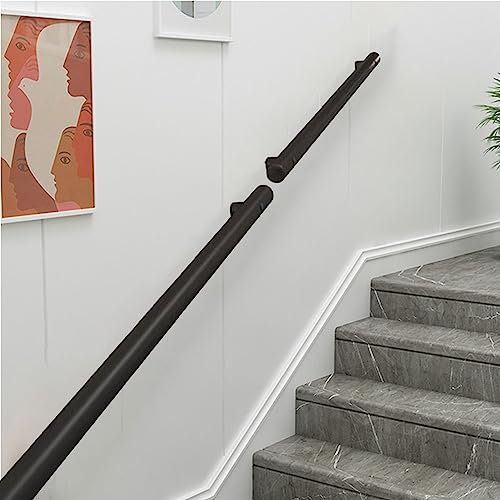 Schwarzer Handlauf für Treppen, Haltegriff für den Außenbereich, Treppenhandlauf für Wände, Badezimmer-Handlauf-Haltegriff, 1 Fuß - 20 Fuß Länge, 5,1 cm Durchmesser, Edelstahl ( Size : 570cm )